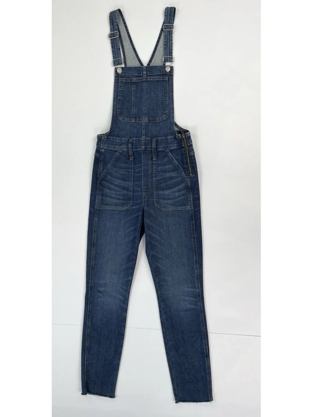Madewell Women’s Overalls Size S Skinny Blue Stretch Denim Side Zip
